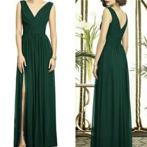 Dressy Collection Vivian Diamond Lux Chiffon Maxi Formal Dress Green Size 0